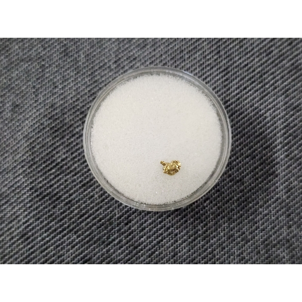Nice 0.159 Gram Gold Nugget in Small Plastic Container 