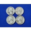 Image 1 : x4 Assorted Years U.S. 90% Silver Washington Quarters FV: $1.00