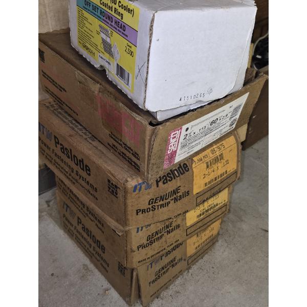 Louisville Home Pickup - 4 Plus Boxes PASLODE Brand Air Gun Framing Nails & Partial Finishing Nails