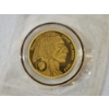 Image 1 : Collectible Cooks Island 2022 $5 Buffalo Indian Head Tribute Replica Gold-Tone Coin 