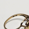 Image 4 : 10K Yellow Gold Heart-Shaped "Mom" Ring with Ruby Red Gemstone - Size 5.5 - Total Weight: 2.0g
