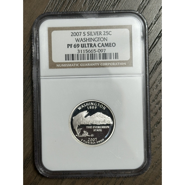NGC PF69 Ultra Cameo 2007-S Silver State Quarter - Washington