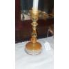 Image 2 : Carnival Glass - 3 Pc Set In Marigold - 1 Large Bowl / 2 Candlesticks -  Perfect Condition