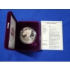 Image 1 : 1990 Silver American Eagle - 1 oz .999 Fine Silver - with Display and CoA