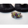 Image 4 : 3 - Sterling Silver Rings with Clear and Colorful Stones - Total Weight: 15.8g