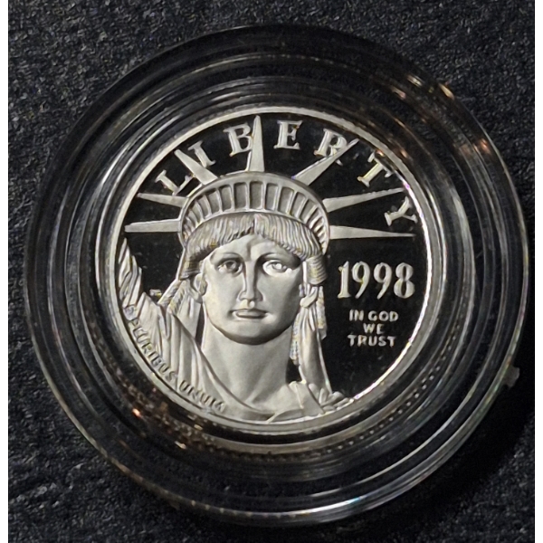 WOW - 1998 United States Liberty Head 1/10 Tr Oz $10  PLATINUM Cameo Proof Coin - Set Break - Part o