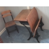 Image 2 : PICKUP IN CANTON - Vintage Wooden Childs School 25''x31'' Desk And 11.5''x 25'' Matching Chair 