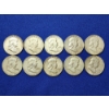Image 1 : x10 Assorted Years 90% Silver Franklin Half Dollars FV: $5.00
