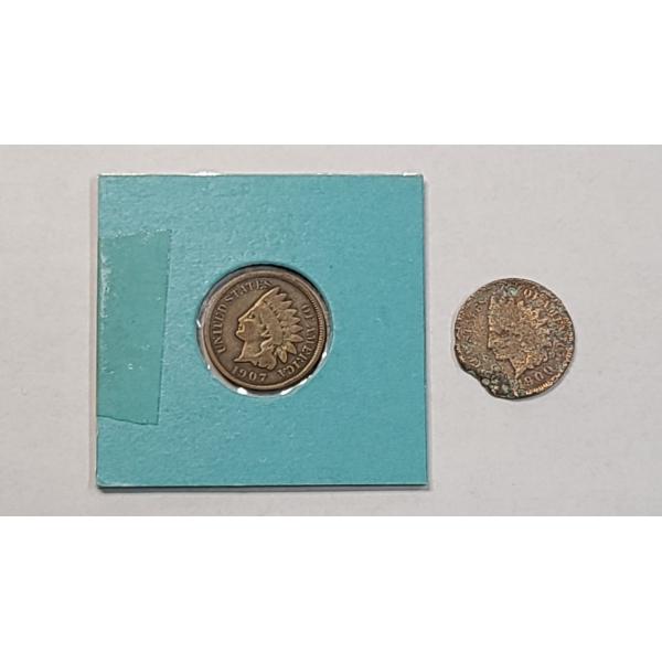 1900 & 1907 Indian Head Cents - Face Value: $0.02