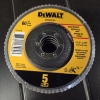 Image 1 : Brand New! DeWalt 5 Piece 60 Grit 4 1/2''x7/8'' Flap Discs 