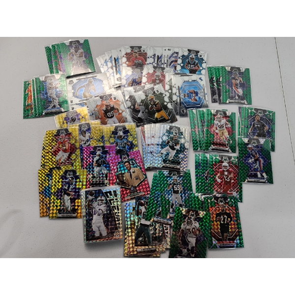 Large Lot of Assorted 2023 Panini Mosaic Football Cards - All in Mint or Near Mint Condition
