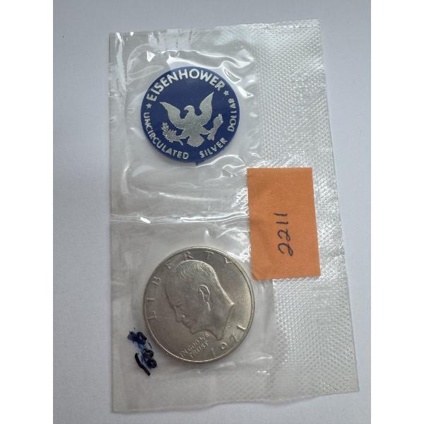 1971-S United States Uncirculated 40% Silver Eisenhower Dollar Coin- Beautiful Condition 