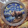 Image 2 : 2026 African Big 5 "Starry Night Fusion" Rhinoceros 1 oz .999 Fine Copper Round