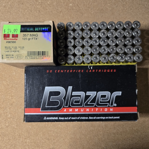 (125) Rounds of 357 Mag Ammo
