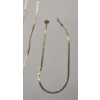 Image 2 : 14K Gold 7" Herringbone Bracelet (Missing Clasp) & 14K Gold 16" Necklace (Broken Clasp) - TW: 2.7g