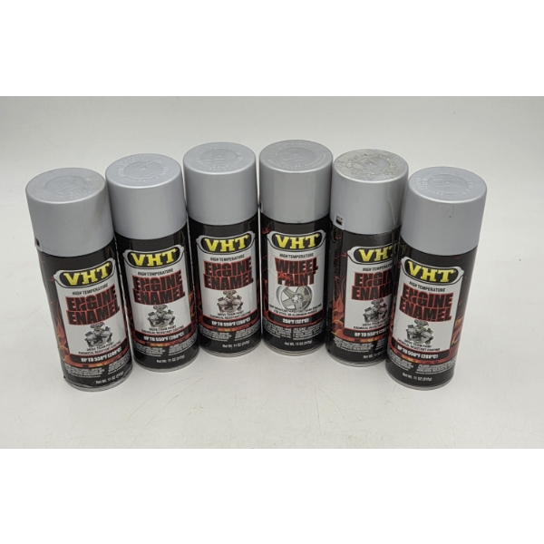 Six Brand New 13.5oz VHT Flame Proof High Temp Spray Paint In Aluminum 