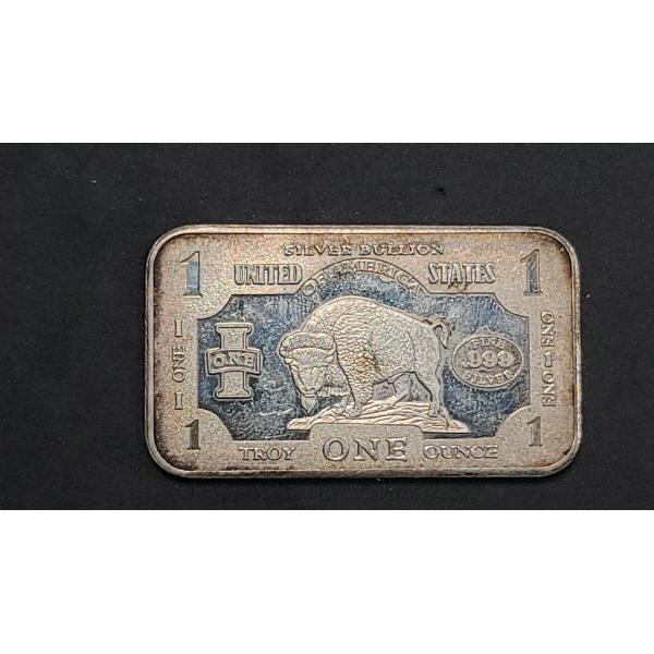 American Buffalo Bison One Troy Ounce .999 Silver Bar