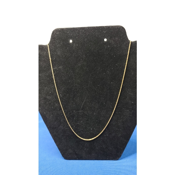 14K Gold 19" Rope Chain Necklace - Weight: 2.7g