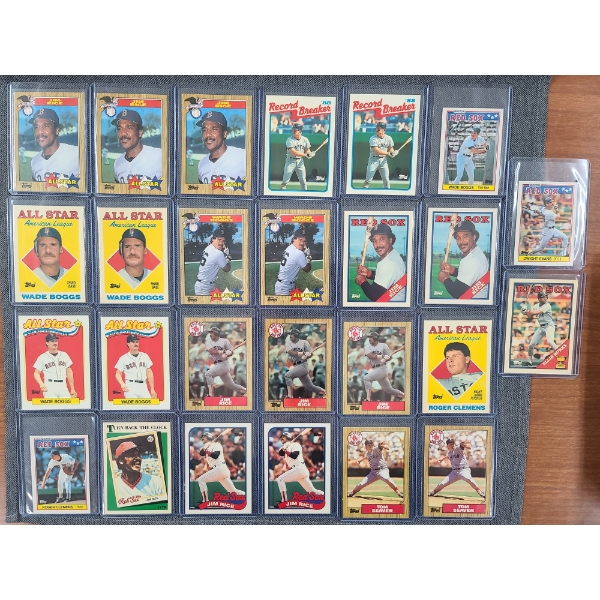 Lot of 26 Assorted Boston Red Sox Topps 1980s Trading Cards 