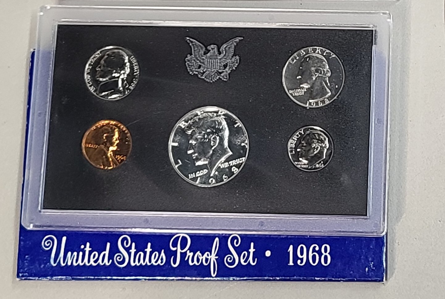 1968-S United States Proof Coin Set Including 40% Silver Kennedy Half ...