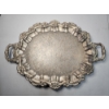 Image 1 : Gorgeous Silver-Plated Serving Tray Weighting 4.8lbs Approx. 22.5x15in