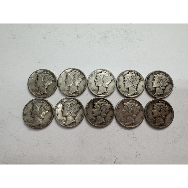 United States 90% Silver Dimes- $1.00 Face Value - Assorted Dates- Wonderful Condition