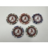Image 2 : Limited Edition University of Alabama Crimson Tide Clay Poker Chip Set - Mint Condition - Complete