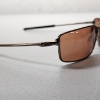 Image 2 : Vintage Oakley Square Wire Brown/Bronze Metal Sunglasses with Microfiber Bag