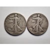 Image 1 : Two Walking Liberty 90% Silver Half Dollars ~ 1945 & 1947 ~ $1.00 Face Value