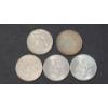 Image 4 : (1) 1963 90% Silver Franklin Half Dollar & (4) 1964 90% Kennedy Half Dollars - Face Value: $2.50