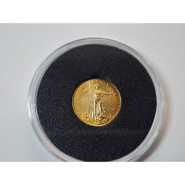 2014 1/10 oz Fine Gold $5 American Eagle Coin in Capsule w/ Certificate of Authenticity