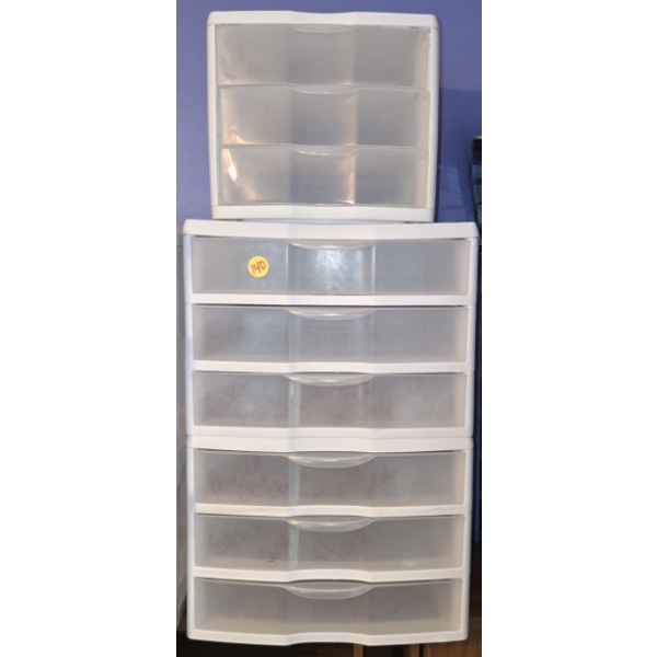 Set of (3) 3 Drawer Storage Drawers - (2) 14.5"x14.5"x10.5 & (1) 11"x13.5"x9.5"