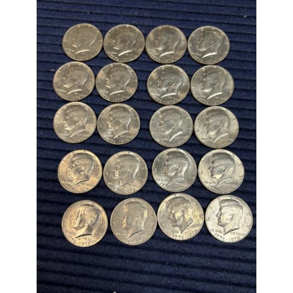 Bicentennial Kennedy Half Dollars - FV $10.00 - 1776-1976 