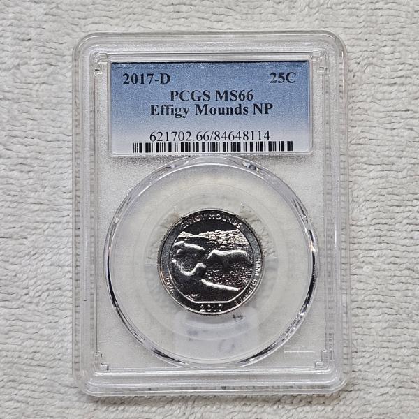 Certified 2017-D PCGS MS66 Effigy Mounds National Monument Quarter Dollar Coin