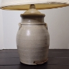 Image 6 : Nice 1986 Rowe Pottery Works Crock Lamp Ft. Beautiful Bird Painted On Side ~ With Shade