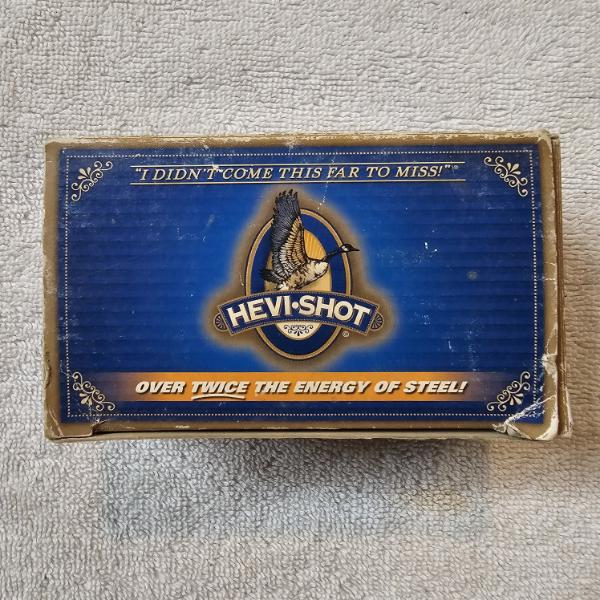Vintage Box of Original HEVI-Shot 12-gauge Shotgun Shells (partially filled) (see description)