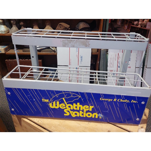Advertising - The Weather Station - Metal Display Rack 20 x 12 x 10 - Ex Cond See Pics