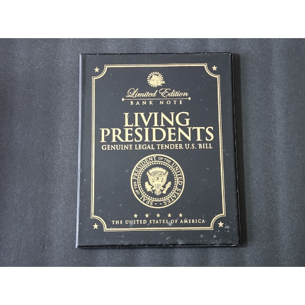 Merrick Mint Limited Edition "Living Presidents" Colorized $2 Bill and 24K Gold Plated Coin