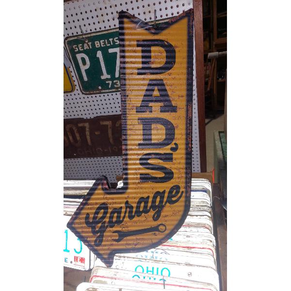 Advertising - "DAD's" Garage Sign 24 Inches x 12 Inches - Painted On Wood