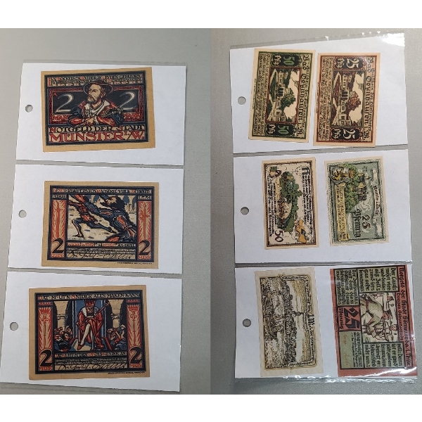 German 1920's Assorted Denomination Notgeld Banknotes