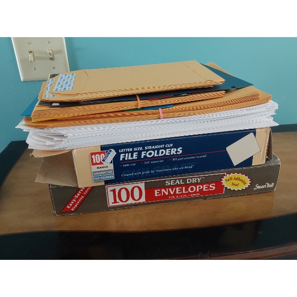 As Shown - Group Of Office Supplies - Folders Mailers Etc.