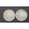 Image 2 : U.S 1944 & 1945 Walking Liberty 90% Silver Half Dollars - Face Value: $1.00