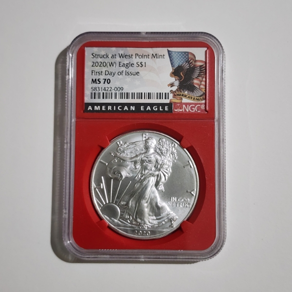 NGC MS70 Graded 2020-W Silver 1 Oz American Eagle First Day of Issue WEST POINT MINT EAGLE!