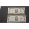 Image 1 : (2) Series 1953 Red Seal $2 Bank Notes With Priest/Humphrey Signatures - Face Value: $4