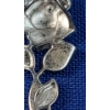 Image 6 : Sterling Silver Flower Necklace Pendant W/ Small Green Stone & Stainless Steel Magnetic Clasp Chain 