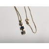 Image 2 : Stunning 18K Yellow Gold 18" Necklace w/ 18K Pendant with Clear & Blue Diamonds TW: 5.4g