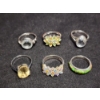 Image 1 : Gorgeous Sterling Silver Rings Ft. Topaz, Sapphire & More - Weighing Total of 17.1 Grams