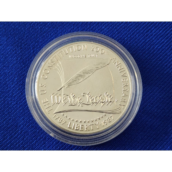 U.S. Constitution 200th Anniversary 90% Silver Dollar In Capsule 
