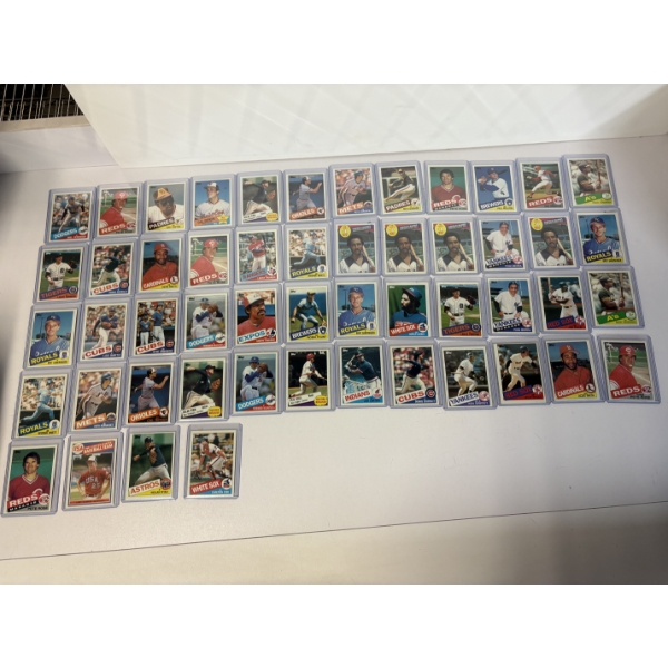 1985 Topps Baseball Cards in Sleeves - 52 Cards Total - Great Condition - Includes Yankees - Indians