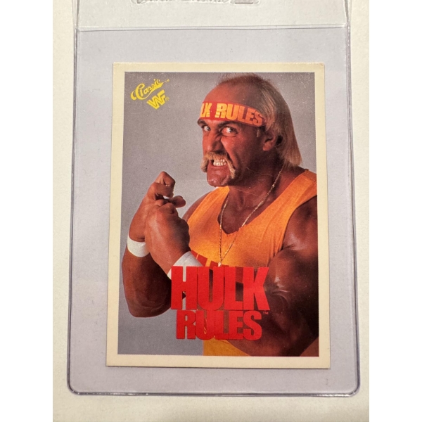 Vintage 1990 WWF Hulk Hogan Big Time Wrestling Trading Card - Mint Condition in Protective Holder